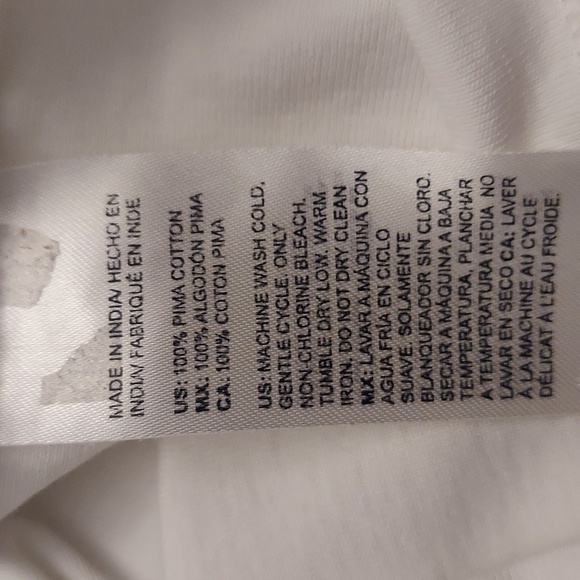 CHICOS Floral Everyday V Neck 3/4 Sleeve Pima Cotton White Tee sz L - Picture 12 of 12